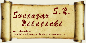 Svetozar Mileticki vizit kartica